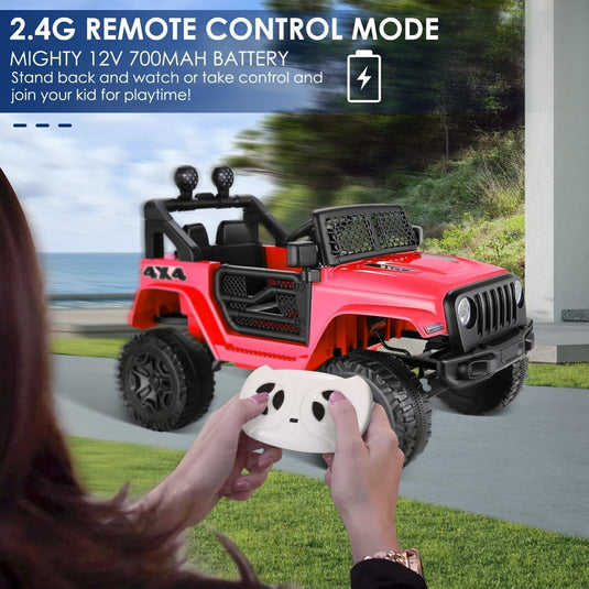 12V Electric Ride-On Car Trucks for Kids with Remote Control, MP3 & LED Lights
