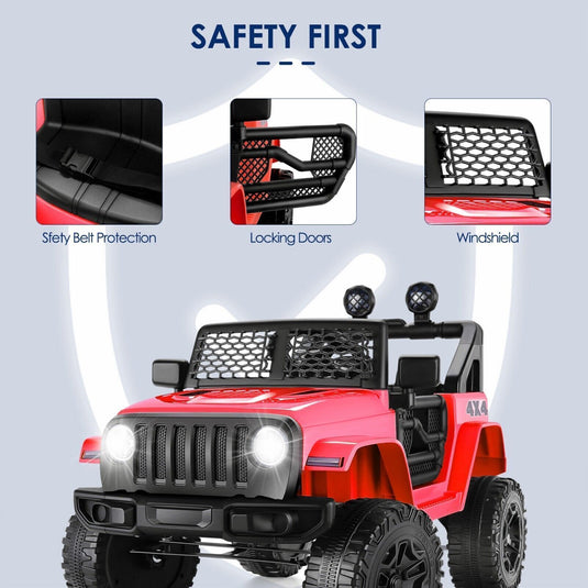 12V Electric Ride-On Car Trucks for Kids with Remote Control, MP3 & LED Lights