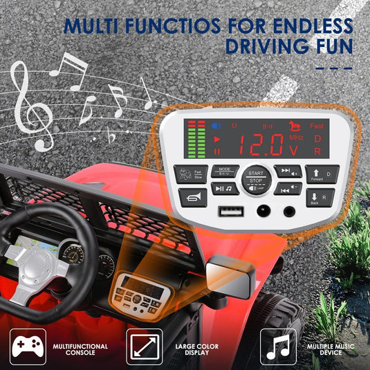 12V Electric Ride-On Car Trucks for Kids with Remote Control, MP3 & LED Lights