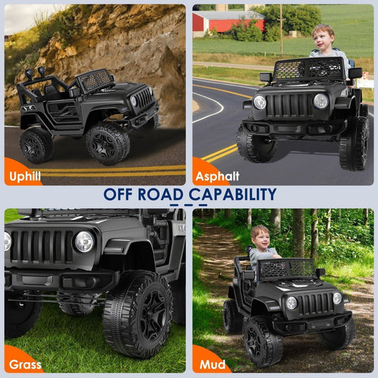 12V Electric Ride-On Car Trucks for Kids with Remote Control, MP3 & LED Lights