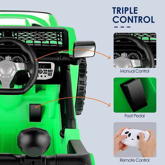 12V Electric Ride-On Car Trucks for Kids with Remote Control, MP3 & LED Lights