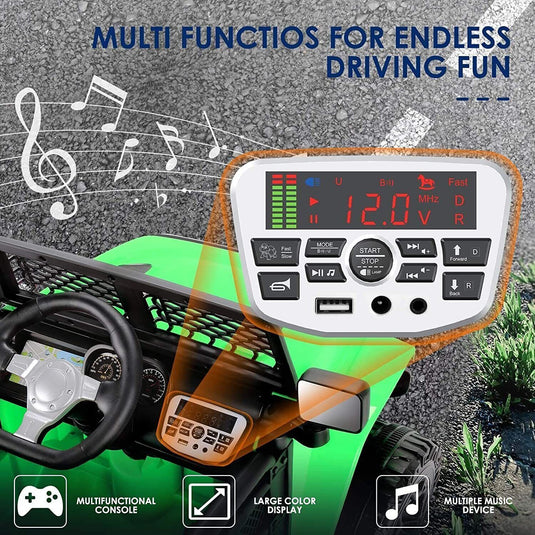 12V Electric Ride-On Car Trucks for Kids with Remote Control, MP3 & LED Lights
