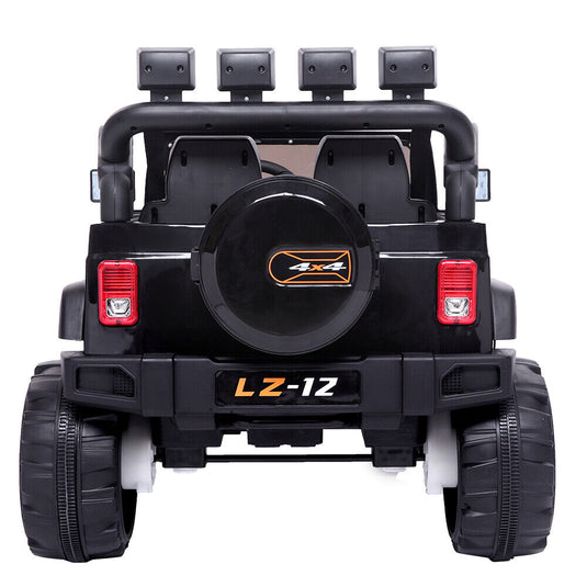 Electric Ride-On Car for Kids with Remote Control - 12V Rechargeable Battery, 4 mph Speed, Black