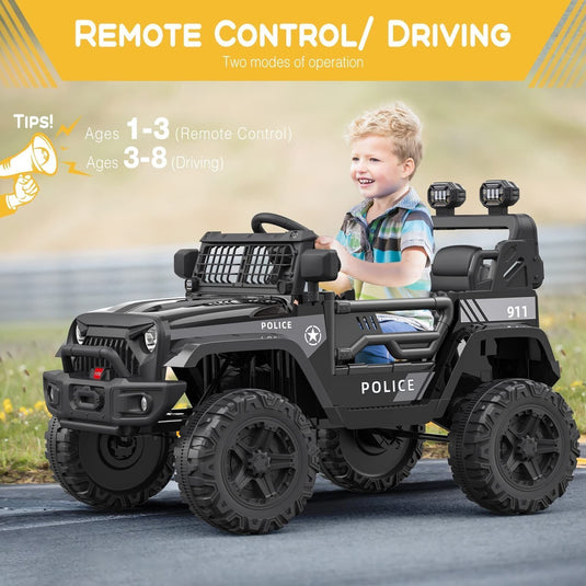 Electric Ride-On Car for Kids with Remote Control, 2 Speeds, and LED Lights - Perfect Holiday Gift!