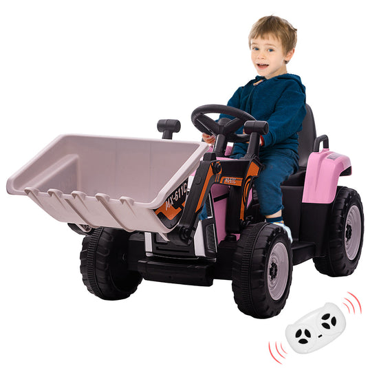 Electric Excavator Truck for Kids with 3 Speeds and Music - 12V Battery Powered Digger Ride-On
