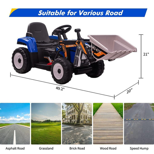 Electric Ride-On Car for Kids with Remote Control and Bucket - 12V Battery Powered