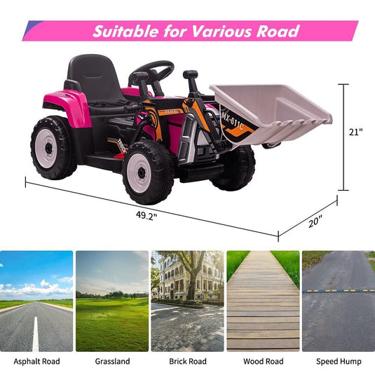 Electric Ride-On Car for Kids with Remote Control and Bucket - 12V Battery Powered