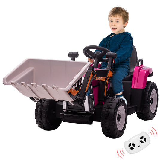 Electric Ride-On Car for Kids with Remote Control and Bucket - 12V Battery Powered
