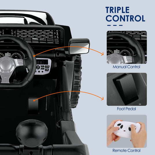 Electric Ride-On Car for Kids with Remote Control and MP3 Player - 12V Truck Design