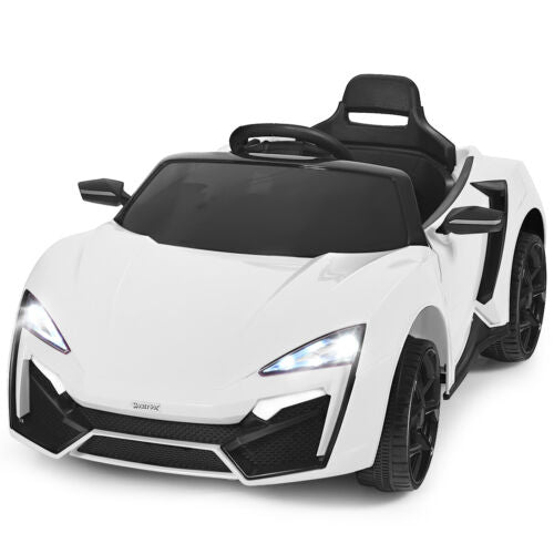 Load image into Gallery viewer, Electric Ride-On Car for Kids with Remote Control, Lights, Music, and Openable Doors - White
