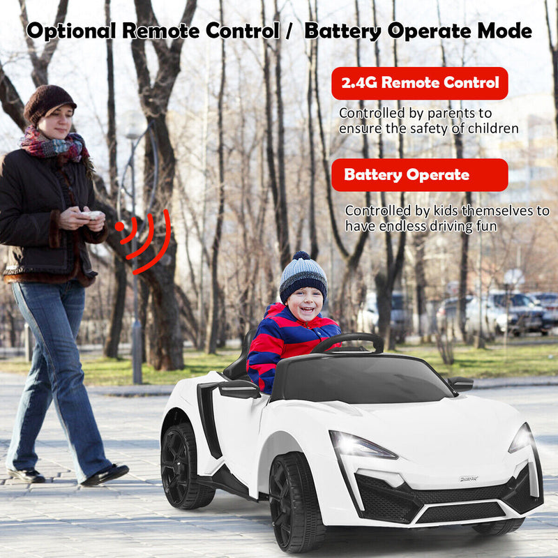 Load image into Gallery viewer, Electric Ride-On Car for Kids with Remote Control, Lights, Music, and Openable Doors - White
