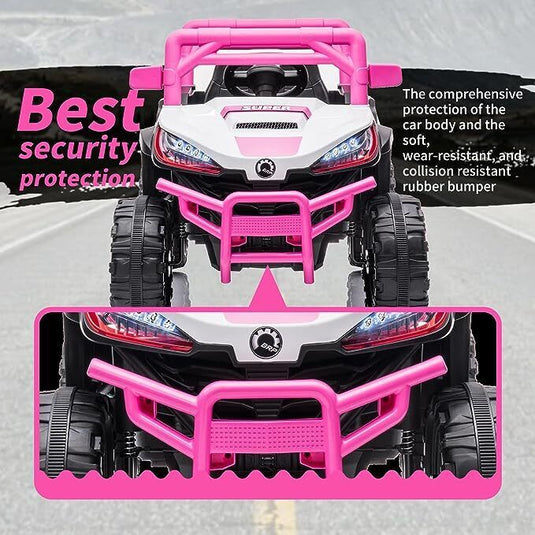 Electric Ride-On Car for Kids with Remote Control, Music, and 4 Wheels - 12V LED Edition