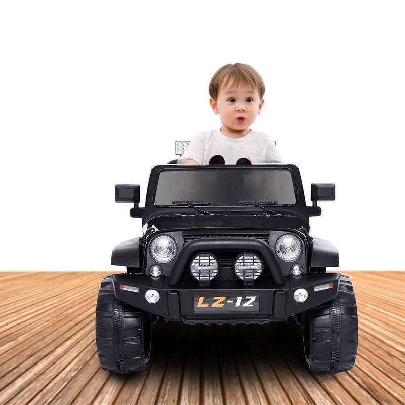 Load image into Gallery viewer, Electric Ride-On Car for Kids with Remote Control, Music, LED Lights, and 4mph Wheels in Black
