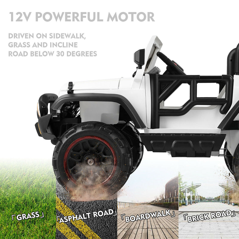 Load image into Gallery viewer, Electric Ride-On Car for Kids with Remote Control, Music Player, LED Lights, and USB Port - White
