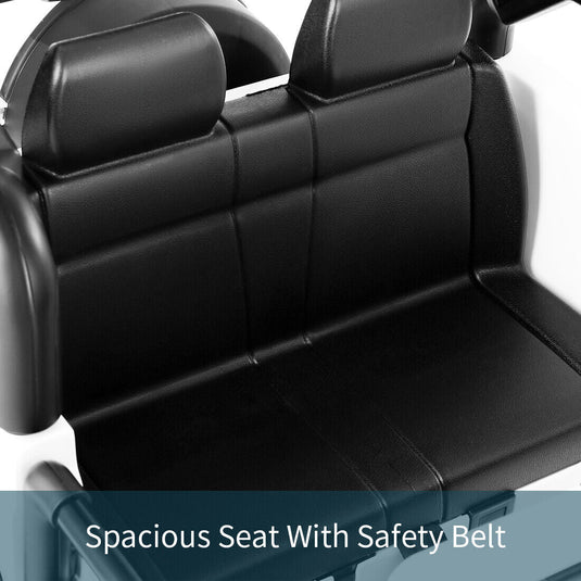 Electric Ride-On Car for Kids with Remote Control, Music Player, LED Lights, and USB Port - White