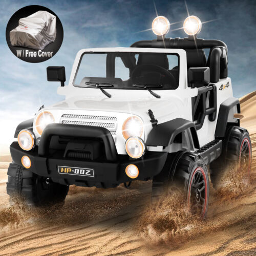 Electric 3-Speed Kids Ride-On Car with MP3, LED Lights, and Remote Control - White