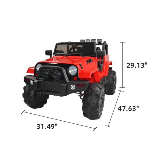 Electric Ride-On Car Truck for Kids with Remote Control, MP3 Player, and LED Lights - 3 Speed Options