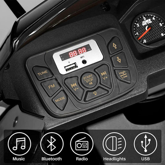 Electric Ride On Car Truck Toy with Remote Control, Music, and LED Lights - 12V Safety Power for Endless Fun!