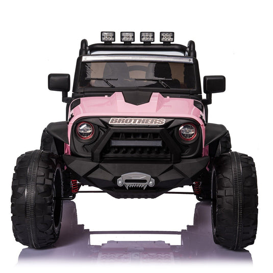 400W Pink Remote Control Ride-On Truck for Kids - Electric Power Wheels Toy