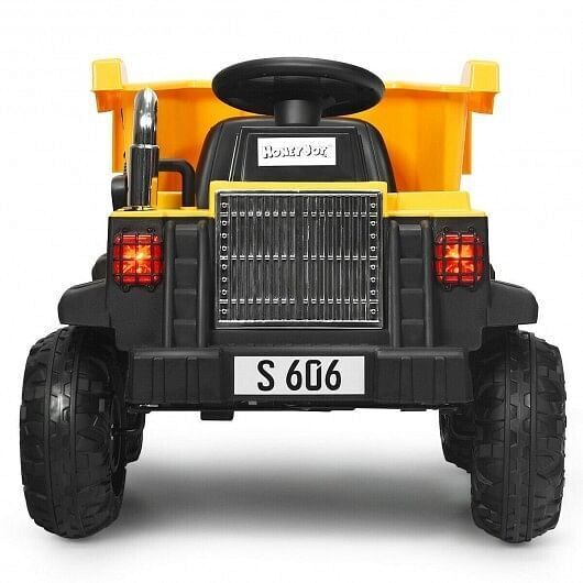 Load image into Gallery viewer, Electric Ride-On Dump Truck for Kids - 12V Battery Powered with Yellow Bucket and Dump Bed
