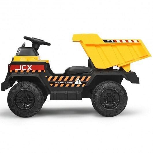 Load image into Gallery viewer, Electric Ride-On Dump Truck for Kids - 12V Battery Powered with Yellow Bucket and Dump Bed
