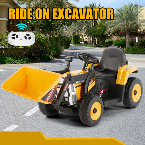 Load image into Gallery viewer, Electric Ride-On Excavator Digger with Bluetooth Music and Remote Control - 3 Speeds, Yellow
