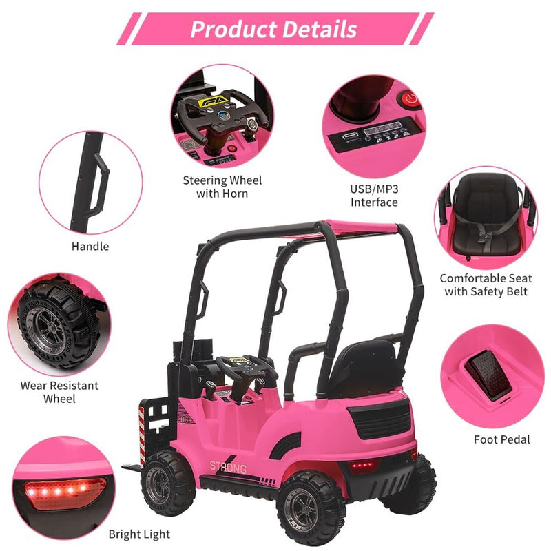 Load image into Gallery viewer, Electric Ride-On Forklift Car with Tent for Kids - Construction-Themed Fun!
