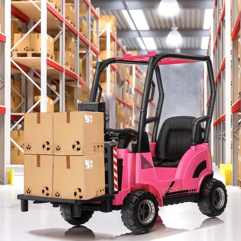 Load image into Gallery viewer, Electric Ride-On Forklift Car with Tent for Kids - Construction-Themed Fun!
