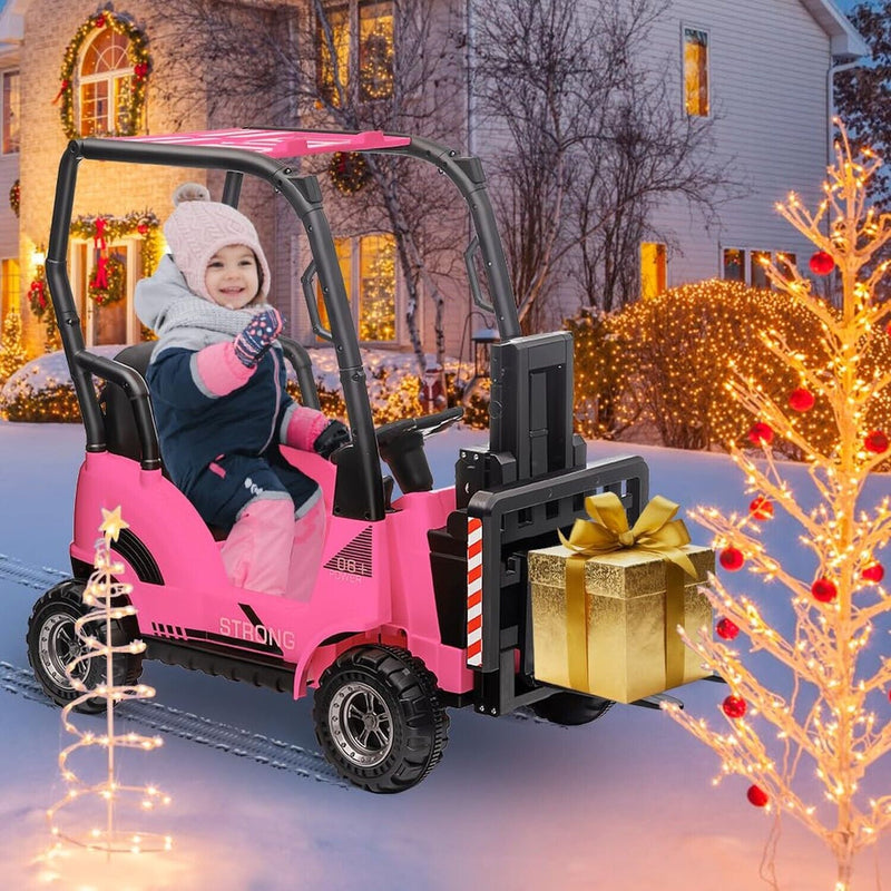Load image into Gallery viewer, Electric Ride-On Forklift Car with Tent for Kids - Construction-Themed Fun!
