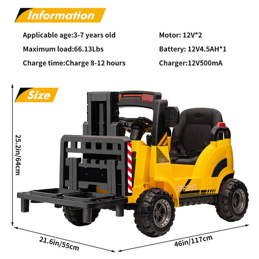 Electric Ride-On Forklift for Kids with Remote Control - 2 Speed Options for Boys and Girls