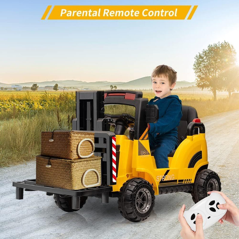 Load image into Gallery viewer, Electric Ride-On Forklift for Kids with Remote Control - 2 Speed Options for Boys and Girls
