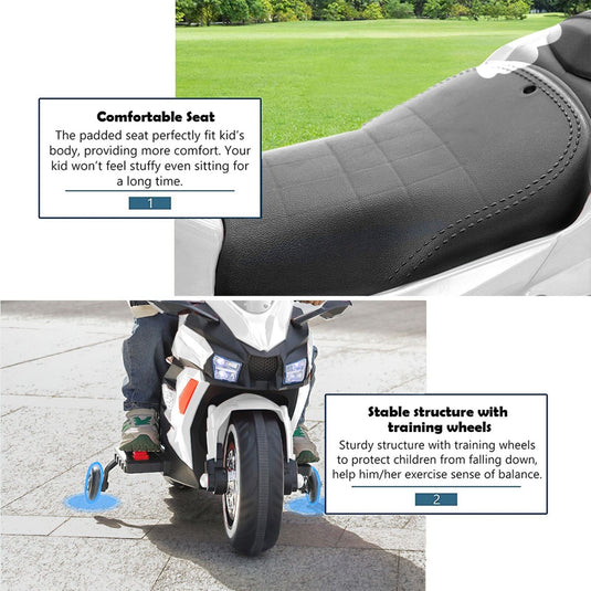 Electric Ride-On Motorbike for Kids - 12V Rechargeable 2-Wheel Car