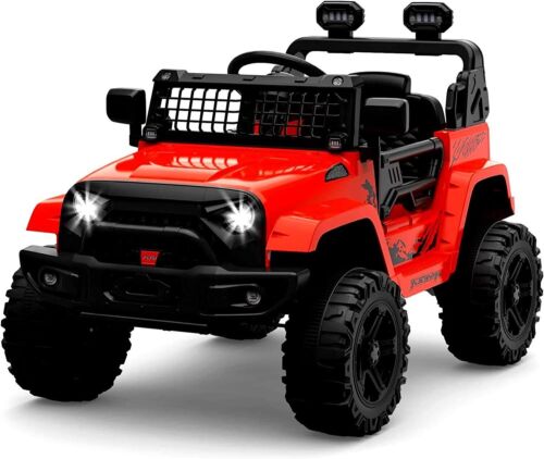 Load image into Gallery viewer, Electric Ride-On Toy Car for Kids with LED Lights, Bluetooth, and 2 Speeds - Red
