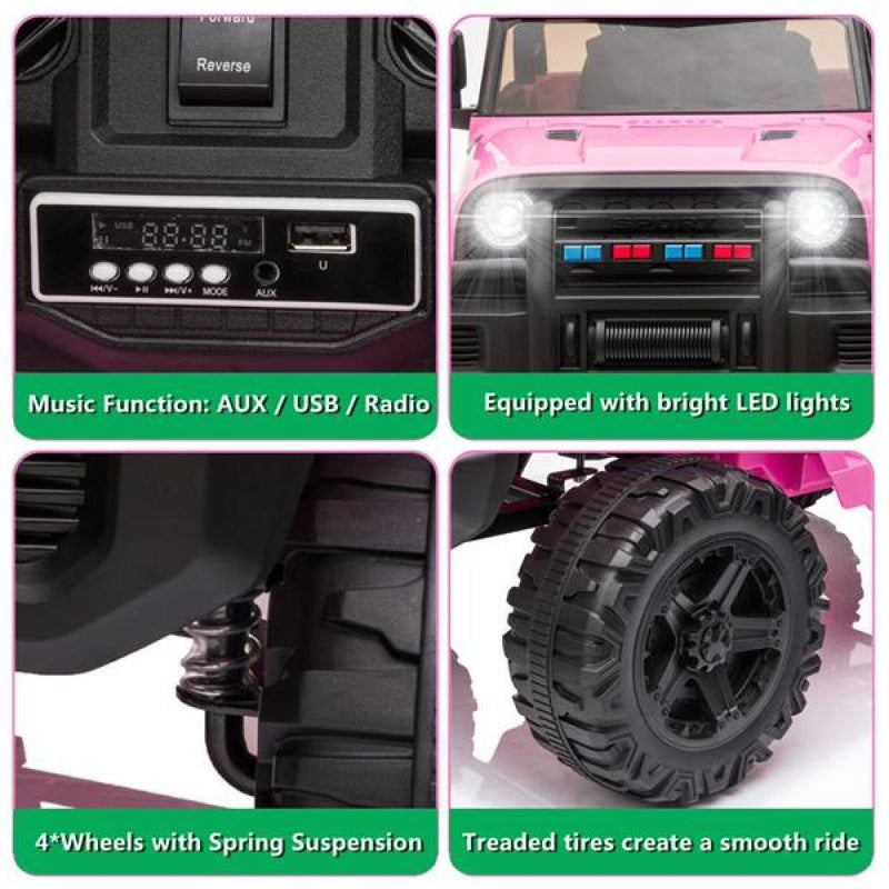 Load image into Gallery viewer, Electric Ride-On Toy Truck for Kids with Dual Drive, MP3, USB, and Remote Control - 12V
