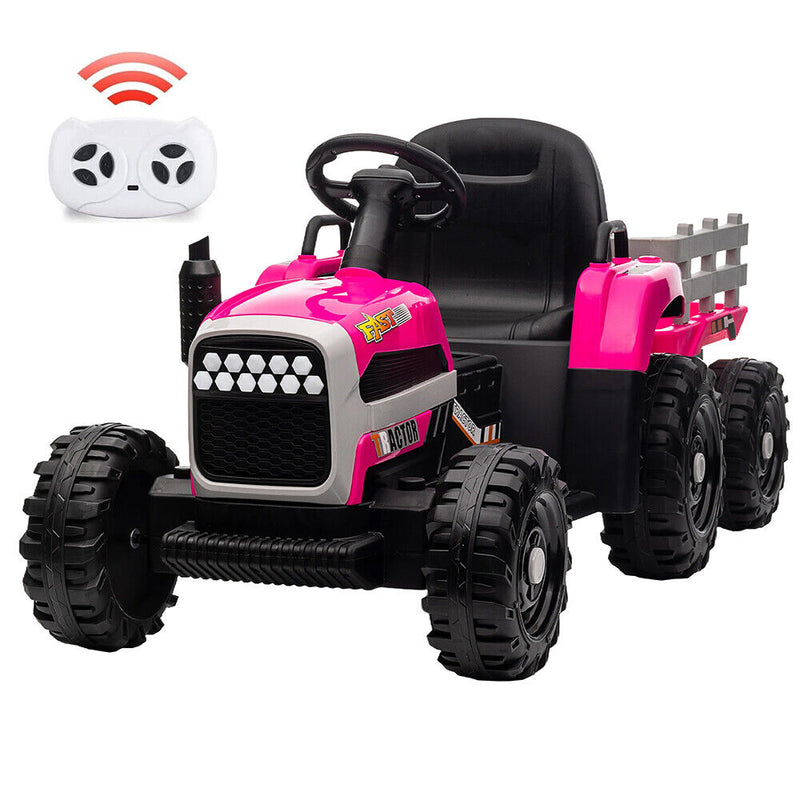 Load image into Gallery viewer, Electric Ride-On Tractor and Trailer for Kids - Red Toddler Toy

