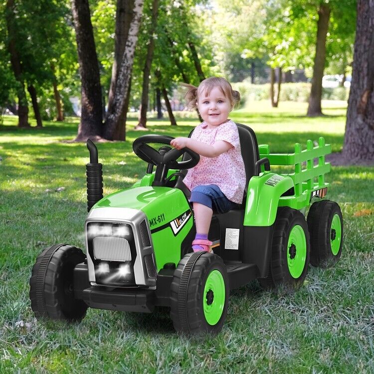 Load image into Gallery viewer, Electric Ride-On Tractor for Kids with 3 Gears and Remote Control - Includes Trailer Toy

