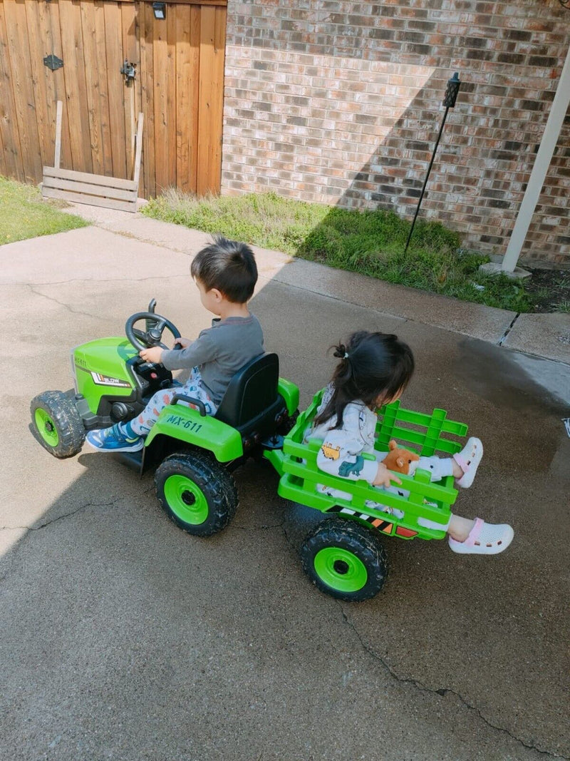 Load image into Gallery viewer, Electric Ride-On Tractor for Kids with 3 Gears and Remote Control - Includes Trailer Toy
