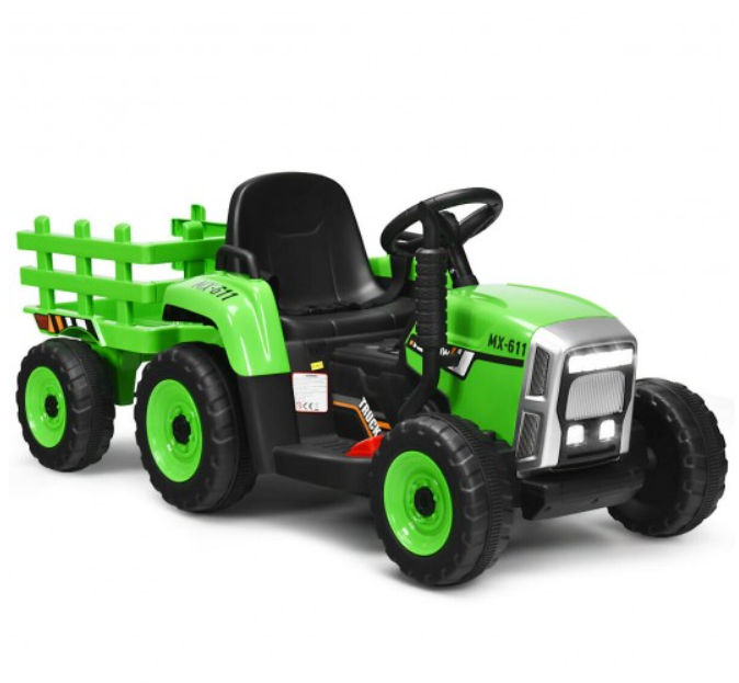Load image into Gallery viewer, Electric Ride-On Tractor for Kids with Remote Control, Detachable Trailer, Lights, and MP3 Music

