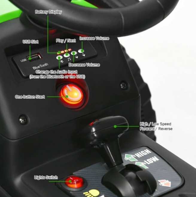 Load image into Gallery viewer, Electric Ride-On Tractor for Kids with Remote Control, Detachable Trailer, Lights, and MP3 Music
