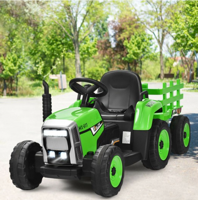 Load image into Gallery viewer, Electric Ride-On Tractor for Kids with Remote Control, Detachable Trailer, Lights, and MP3 Music
