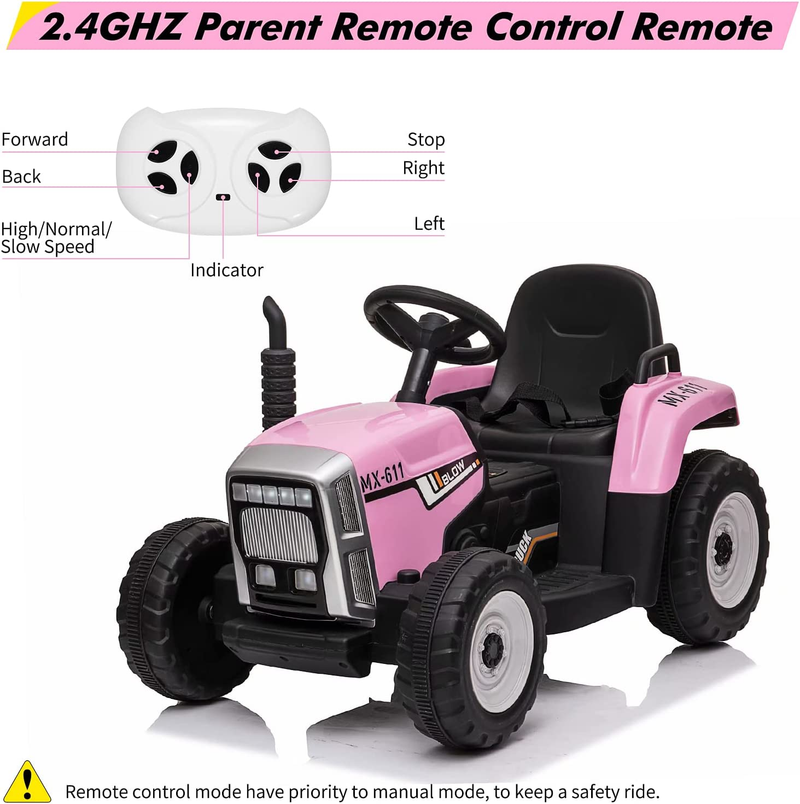 Load image into Gallery viewer, Electric Ride-On Tractor for Kids with Trailer and Parental Remote Control - Battery Powered Toddler Toy
