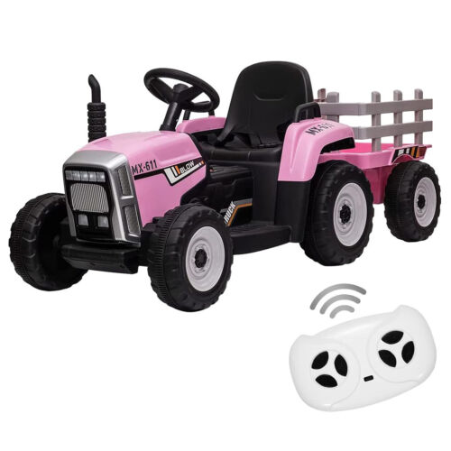 Load image into Gallery viewer, Electric Ride-On Tractor Trailer Toy for Kids with Remote Control and MP3 Player - 12V 35W
