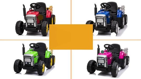 Electric Ride-On Tractor with Trailer and MP3 Player for Kids - 12V Battery-Powered Vehicle