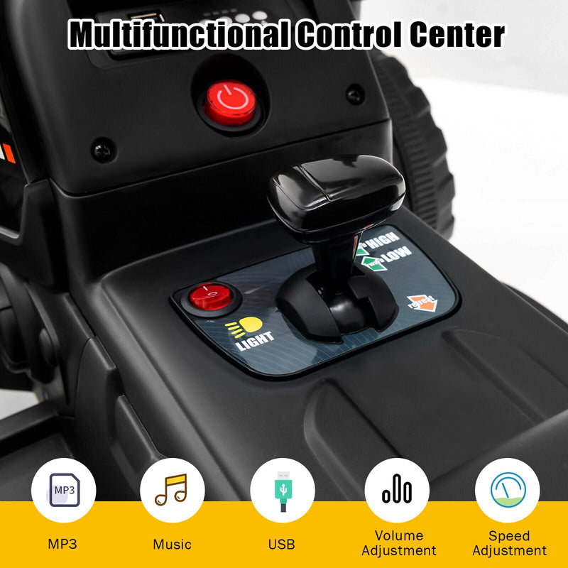 Load image into Gallery viewer, Electric Ride-On Tractor with Trailer and Remote Control - Black
