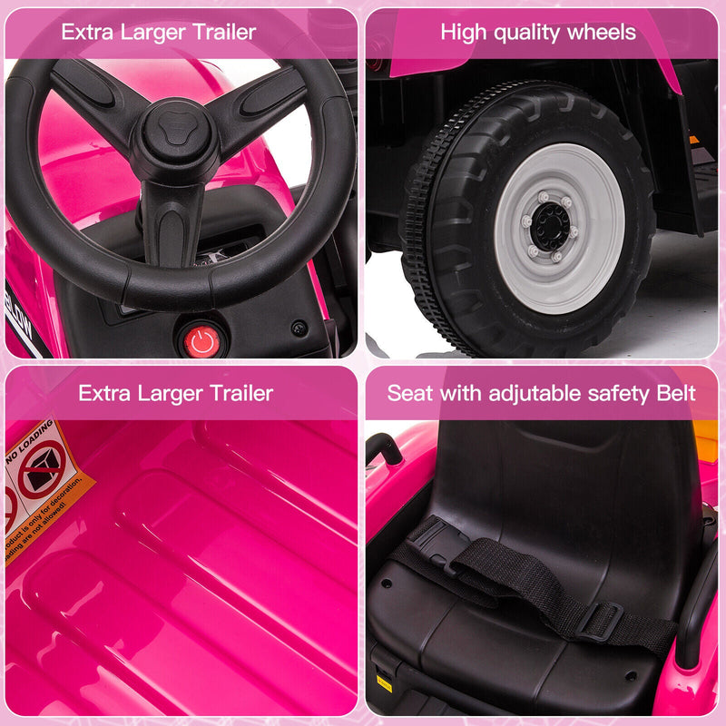 Load image into Gallery viewer, Electric Ride-On Tractor with Trailer and Remote Control for Kids (12V)
