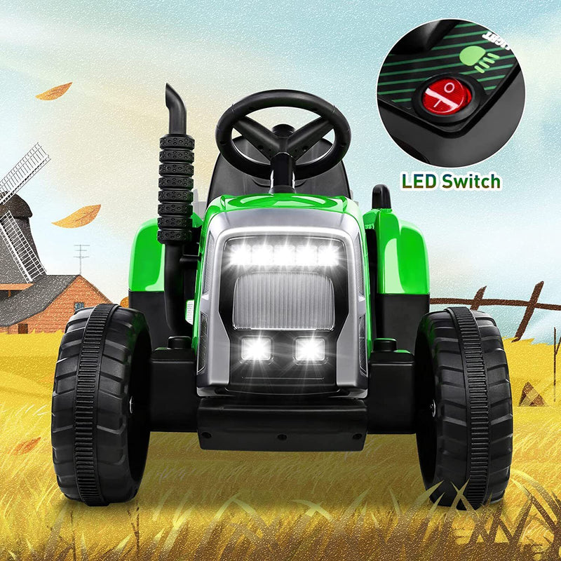 Load image into Gallery viewer, Electric Ride-On Tractor with Trailer and Remote Control for Kids - 12V Vehicle Toy
