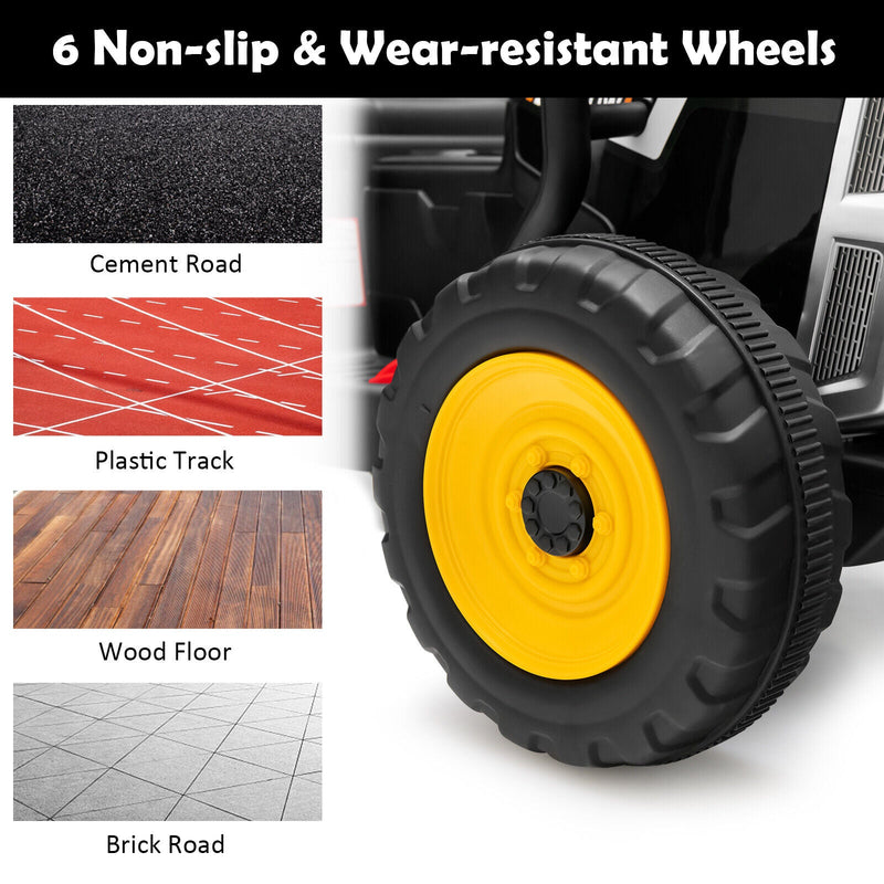 Load image into Gallery viewer, Electric Ride-on Tractor with Trailer for Kids - 3 Speeds &amp; Remote Control - Black
