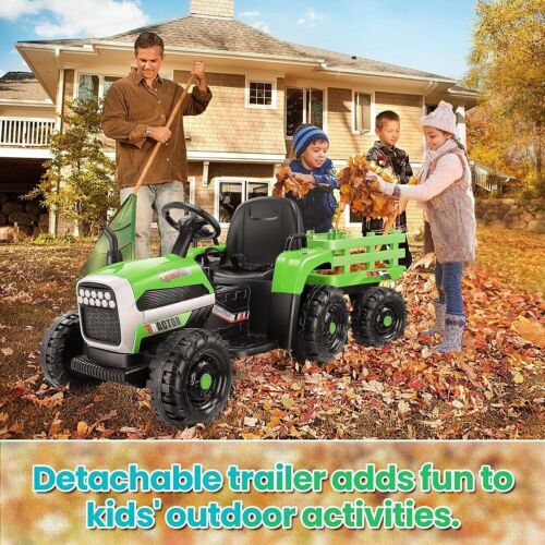 Load image into Gallery viewer, Electric Ride-On Tractor with Trailer for Kids - Remote Controlled 12V Toy Car
