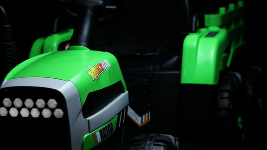 Electric Ride-On Tractor with Trailer for Kids - Remote Controlled Toy Car (12V)