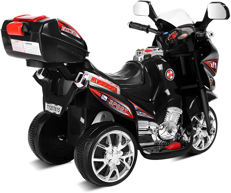 Load image into Gallery viewer, Electric Ride-On Trike with Music, Horn, and Headlights - Black
